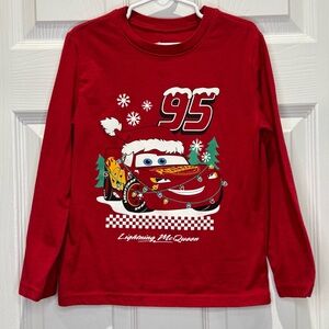 Disney Jumping Beans Boys 6 Cars Lightning McQueen Christmas Long Sleeve Red